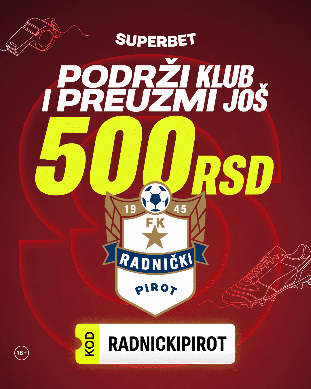 Radnički Pirot i Superbet pripremili promo kod za navijače